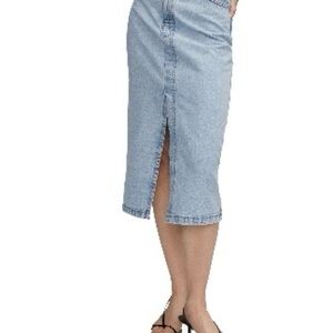 Mango Light Blue Midi Skirt